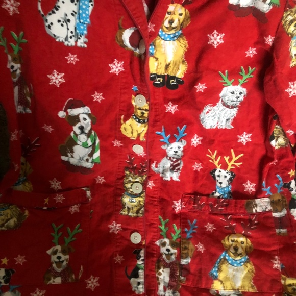 REDUCED-NICK&NORA VINTAGE REINDOGS HOLIDAY PJS,RARE PLUS SZXXL VERY EUC NO FLAWS - Picture 3 of 14